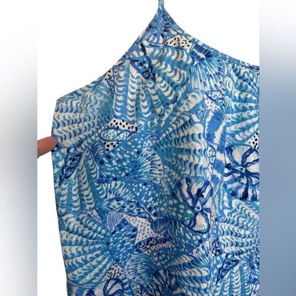 NWT Lilly Pulitzer Jaydan Linen Mini Dress in Amalfi Blue by the Seashore - Picture 5 of 11